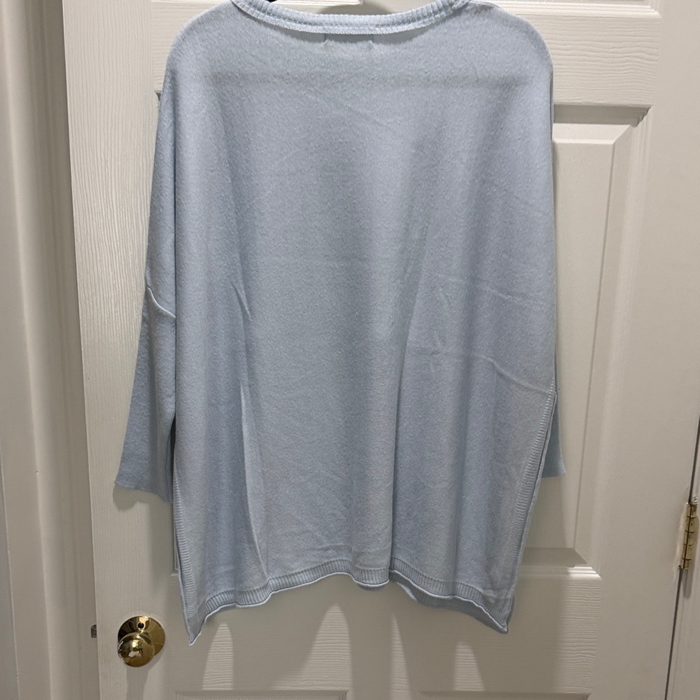Mer Sea Soft Light Blue Crewneck Oversized Knit Sweater - Picture 10 of 14